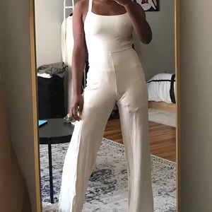 american apparel cream jumpsuit